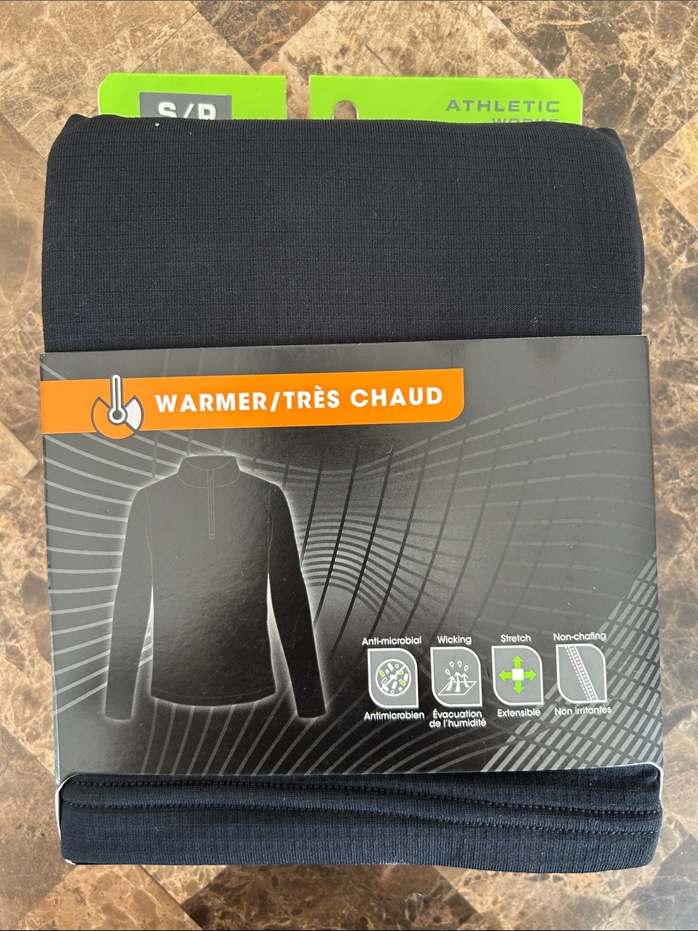 NWT 🆕 Athletic Works Thermal Black Warming Top - Thermal Layer size S